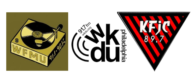 WFMU WKDU KFJC radio station logos