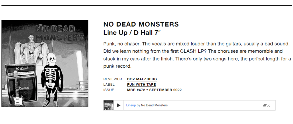 MRR No Dead Monsters review